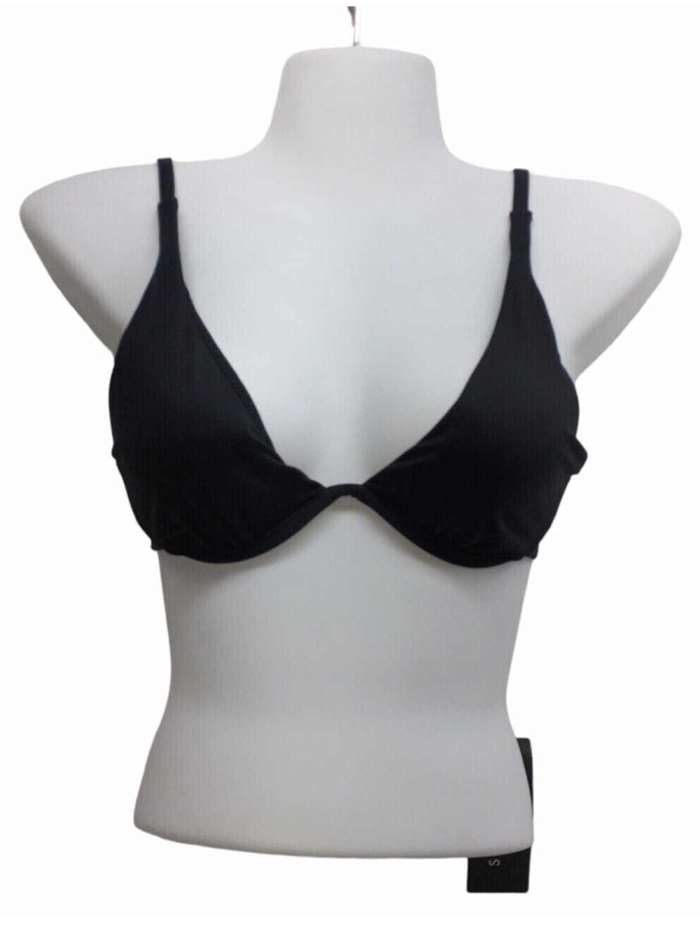 Seafolly Women's Split Underwire Long Triangle Bikini Top Bra Size US 6 Black